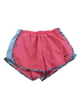 Girl's NIKE M 10-12 Dri-Fit Tempo Running Shorts Coral Pink Gray Black Lined